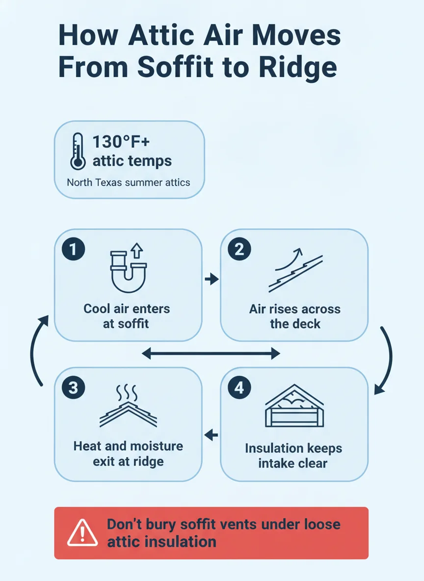 How Attic Air Moves From Soffit to Ridge