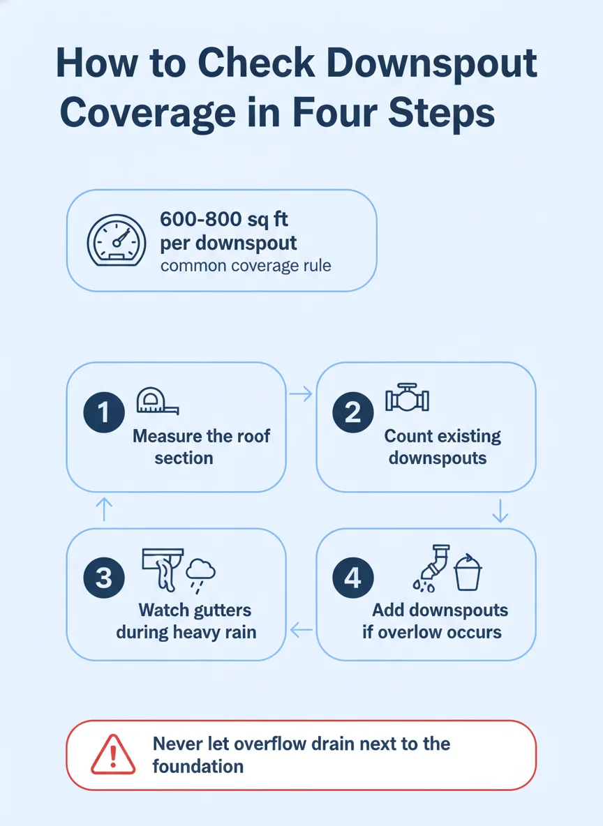 How to Check Downspout Coverage in Four Steps