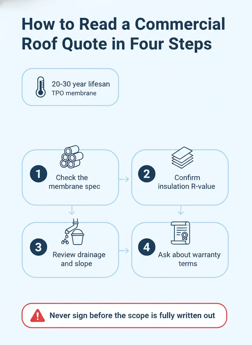 How to Read a Commercial Roof Quote in Four Steps