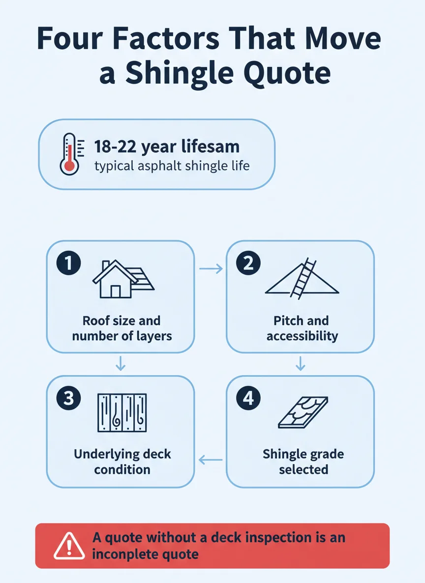 Four Factors That Move a Shingle Quote