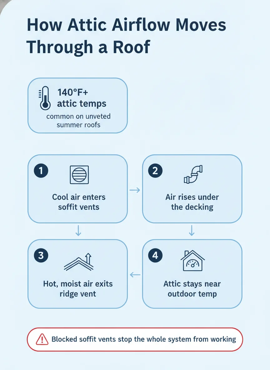 How Attic Airflow Moves Through a Roof
