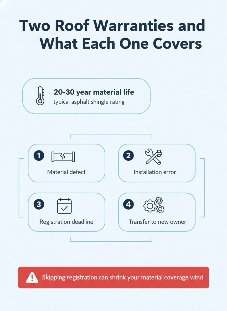 Two Roof Warranties and What Each One Covers
