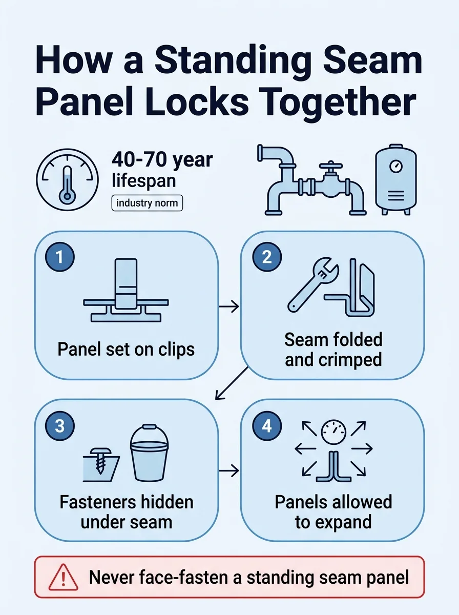 How a Standing Seam Panel Locks Together