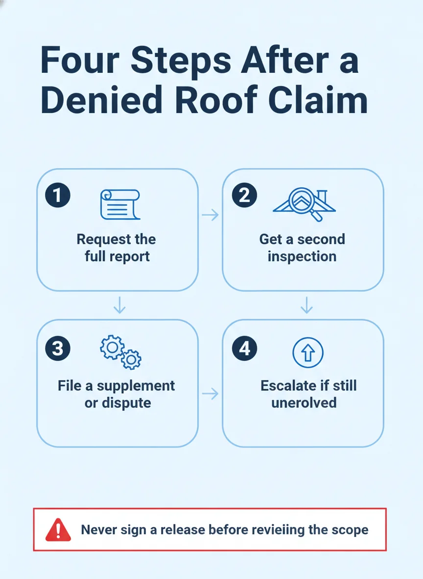 Four Steps After a Denied Roof Claim
