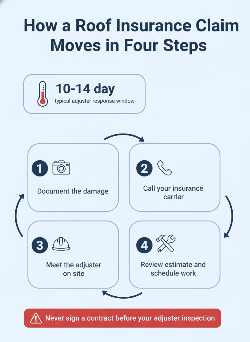 How a Roof Insurance Claim Moves in Four Steps