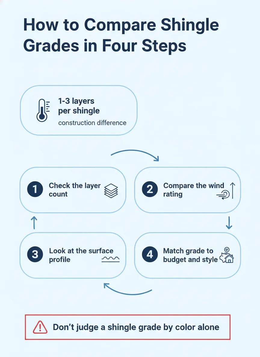 How to Compare Shingle Grades in Four Steps