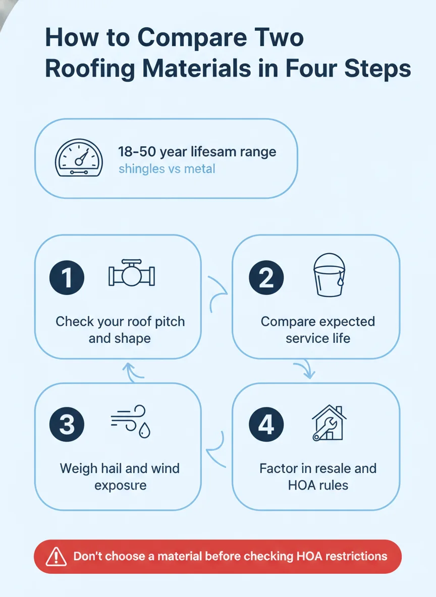 How to Compare Two Roofing Materials in Four Steps