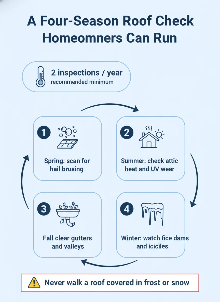 A Four-Season Roof Check Homeowners Can Run