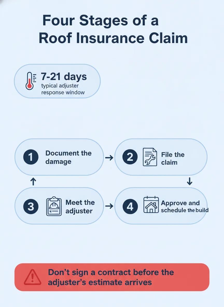 Four Stages of a Roof Insurance Claim