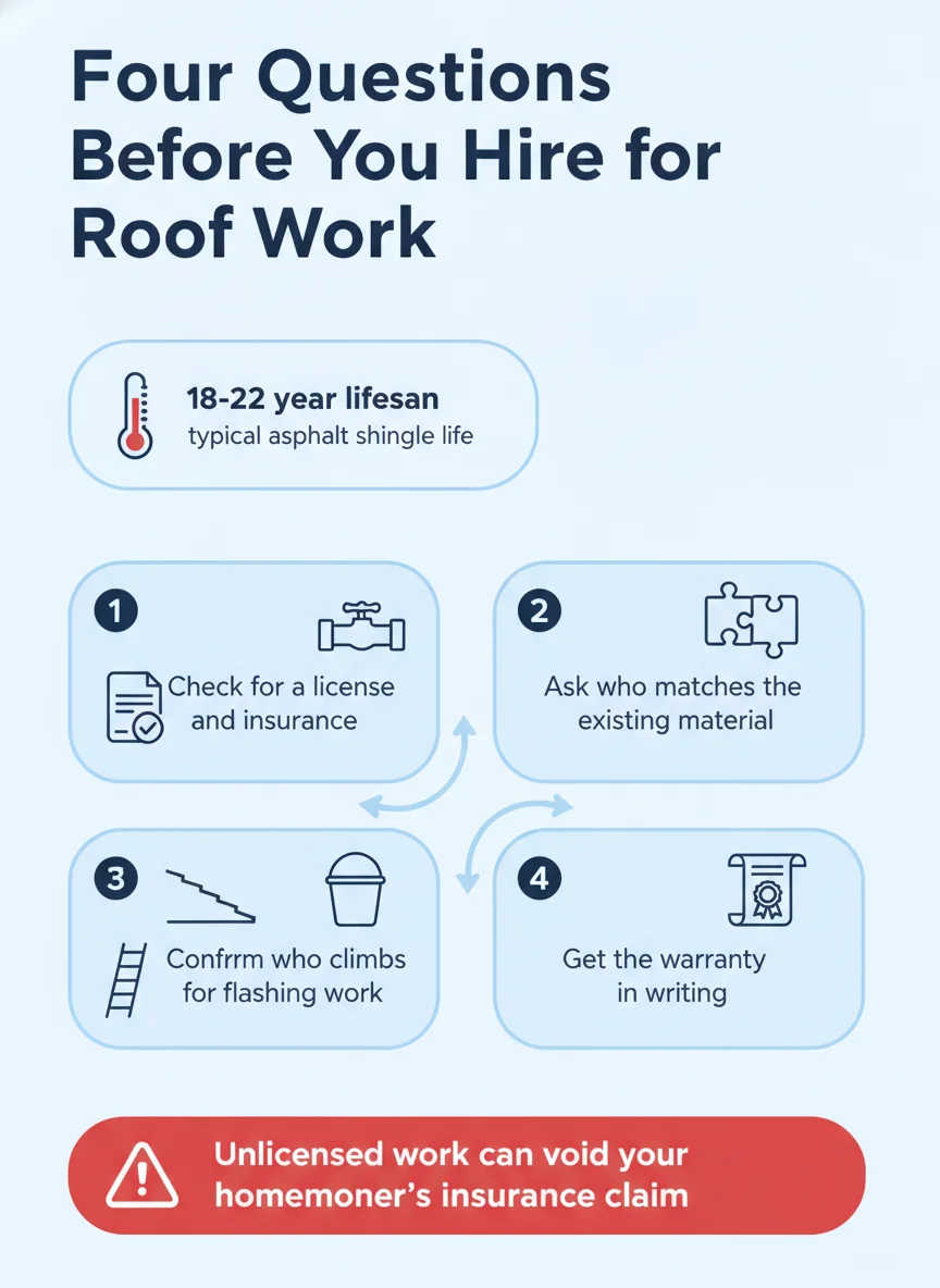 Four Questions Before You Hire for Roof Work