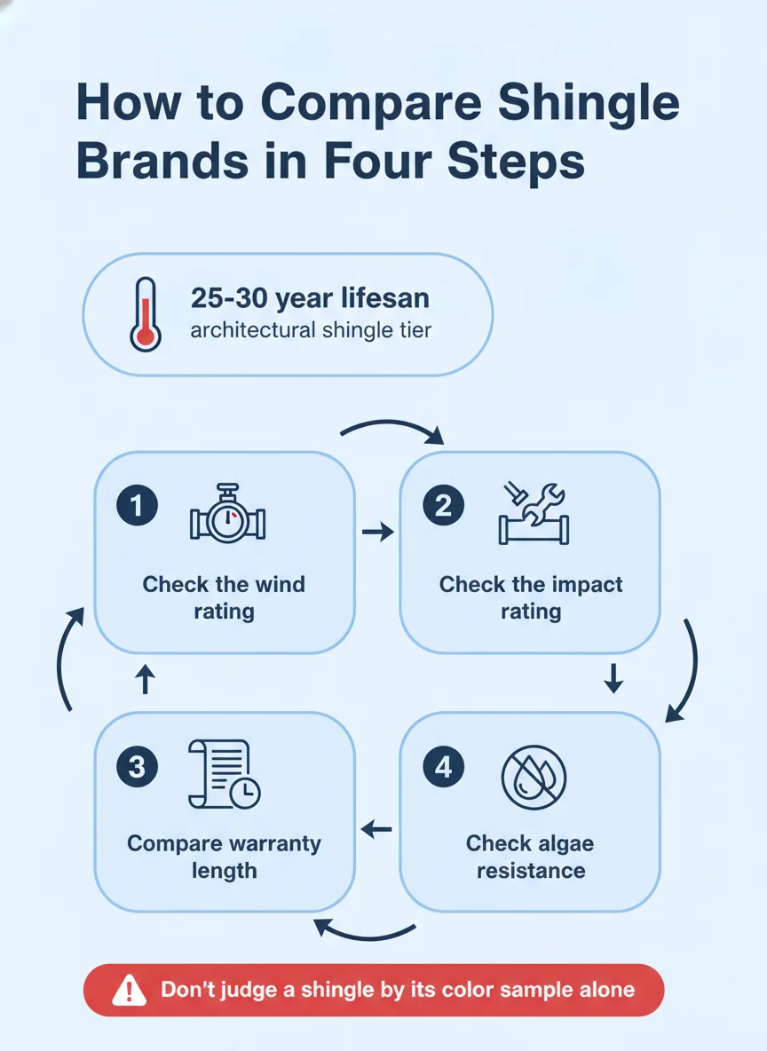 How to Compare Shingle Brands in Four Steps