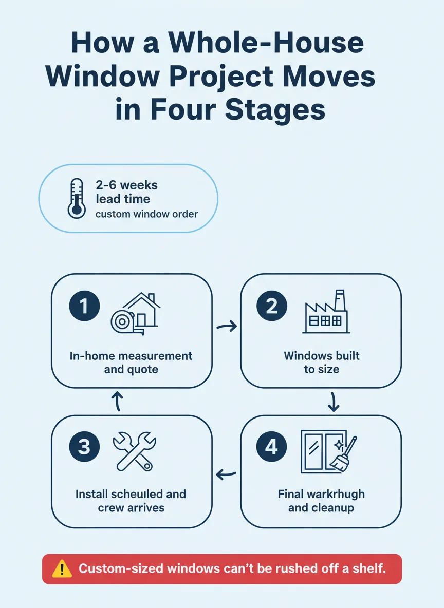 How a Whole-House Window Project Moves in Four Stages