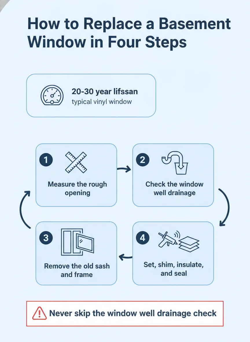 How to Replace a Basement Window in Four Steps