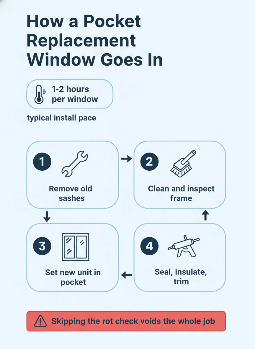 How a Pocket Replacement Window Goes In