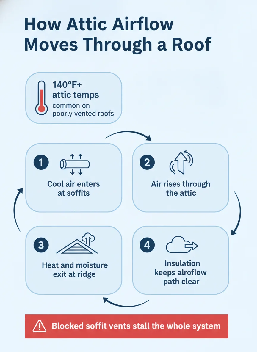 How Attic Airflow Moves Through a Roof