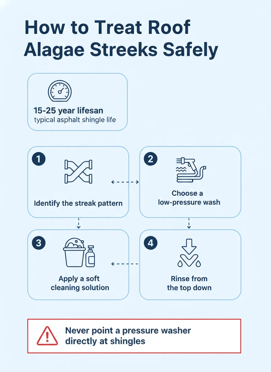 How to Treat Roof Algae Streaks Safely