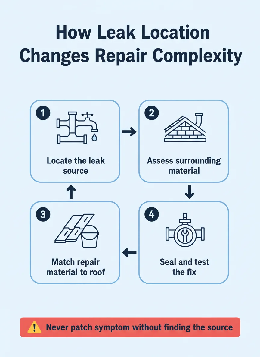 How Leak Location Changes Repair Complexity
