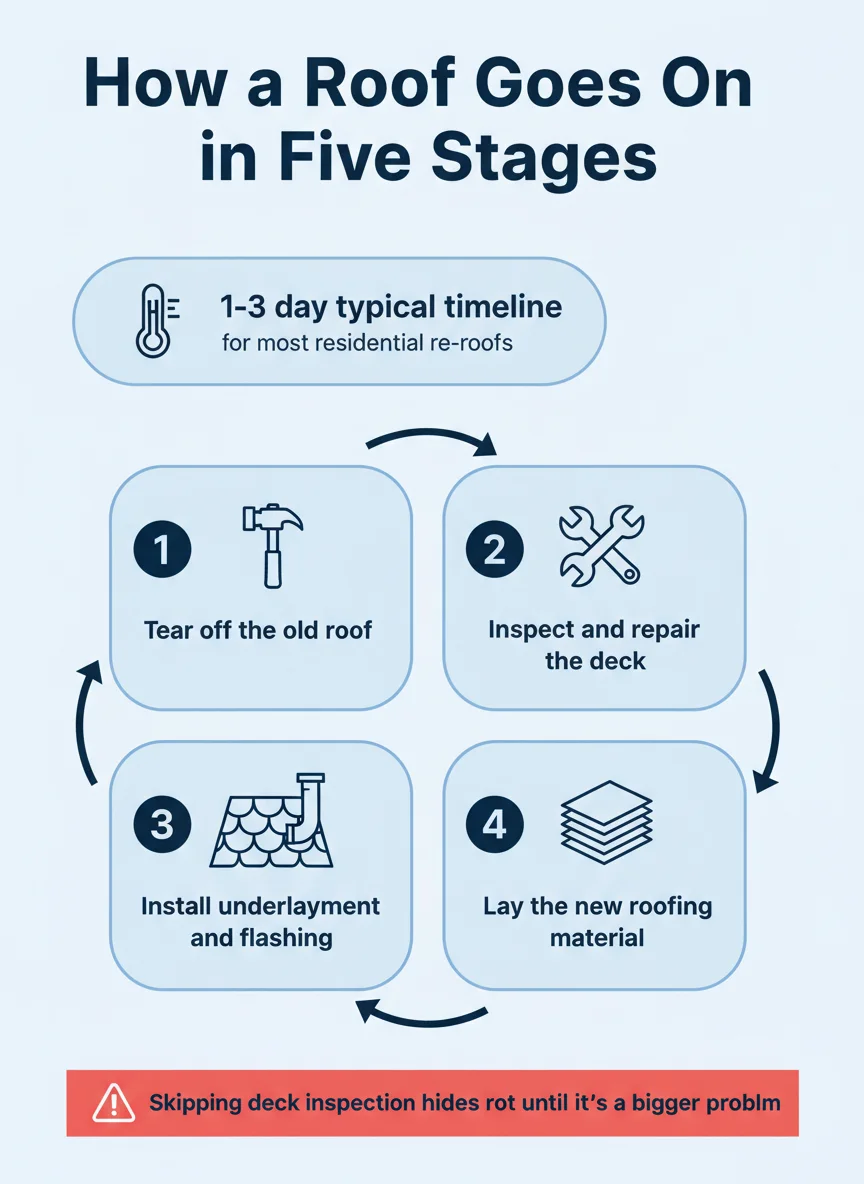 How a Roof Goes On in Five Stages