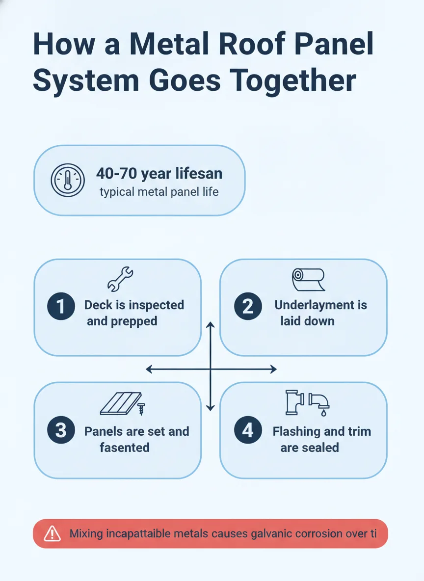How a Metal Roof Panel System Goes Together