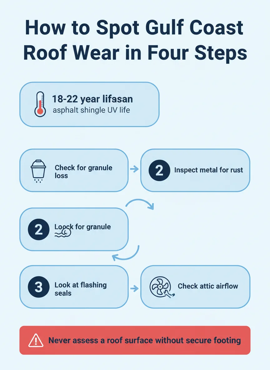 How to Spot Gulf Coast Roof Wear in Four Steps