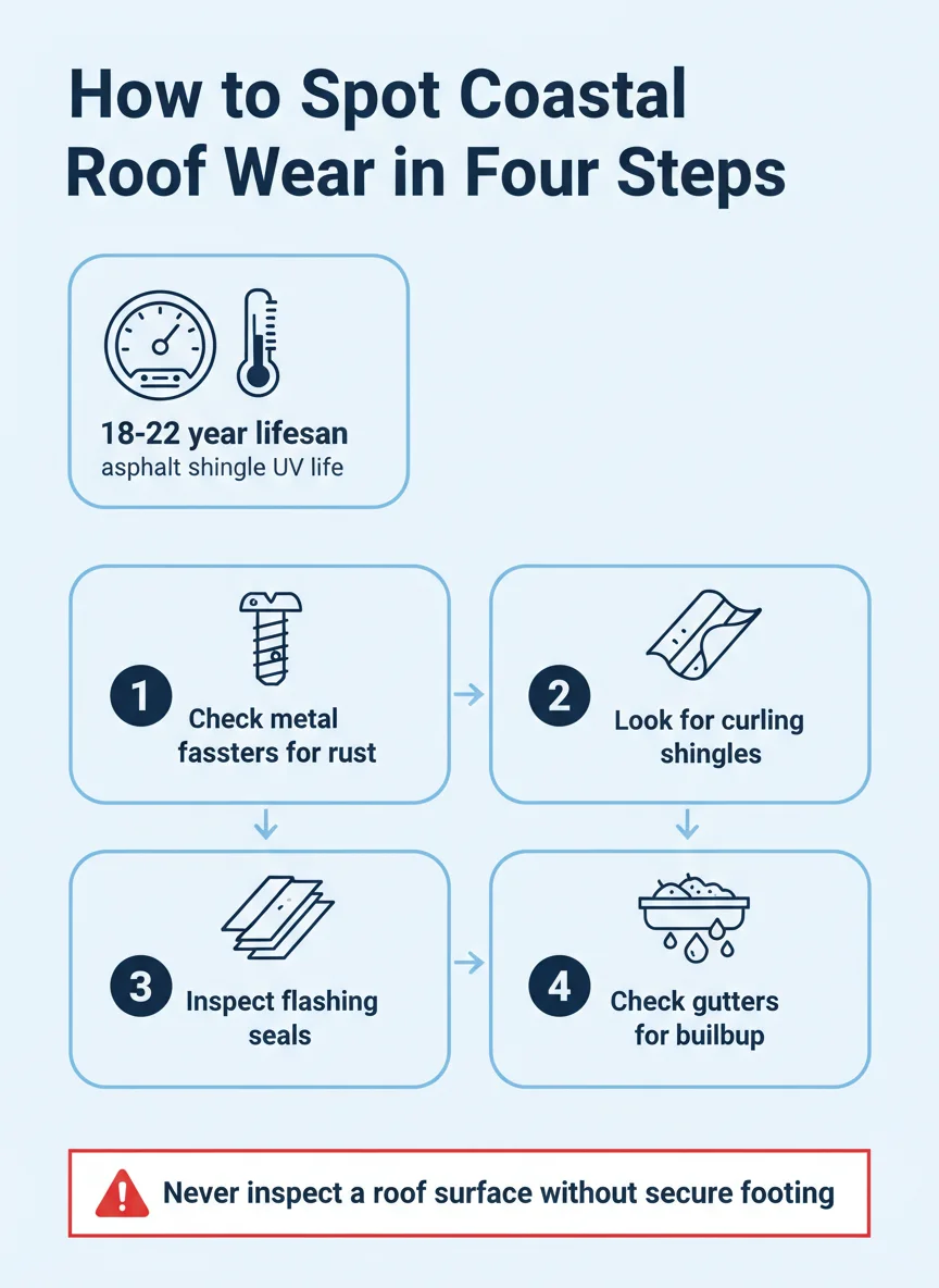 How to Spot Coastal Roof Wear in Four Steps