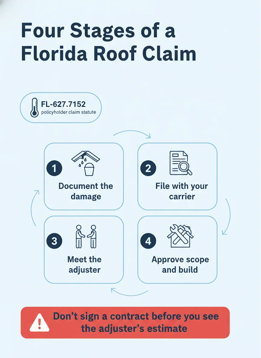 Four Stages of a Florida Roof Claim