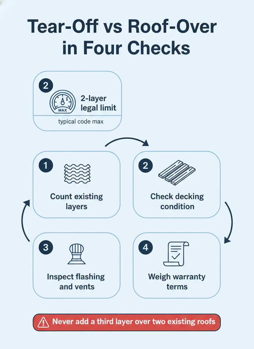 Tear-Off vs Roof-Over in Four Checks
