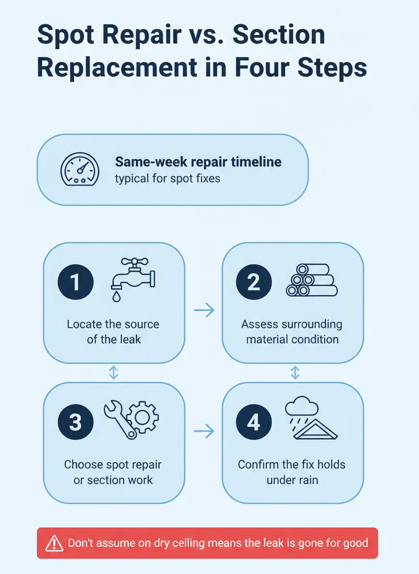 Spot Repair vs. Section Replacement in Four Steps