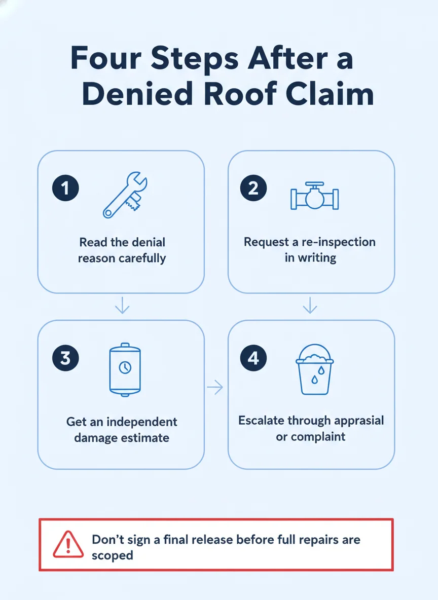 Four Steps After a Denied Roof Claim