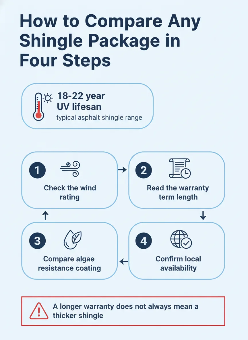 How to Compare Any Shingle Package in Four Steps