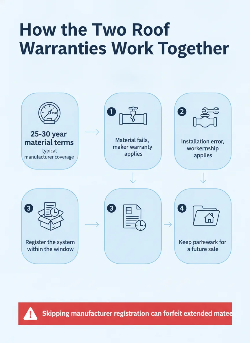 How the Two Roof Warranties Work Together