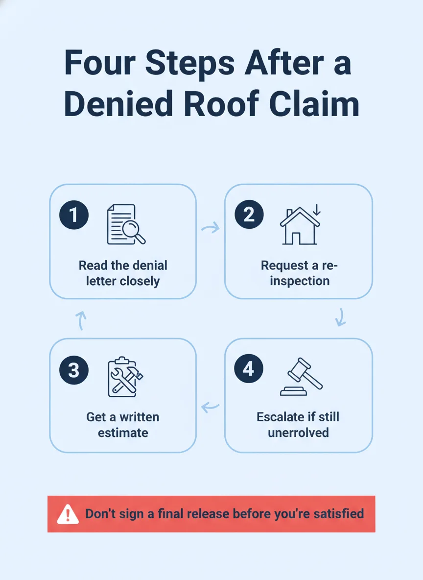 Four Steps After a Denied Roof Claim