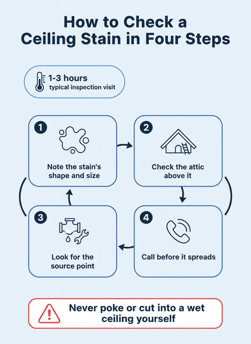How to Check a Ceiling Stain in Four Steps