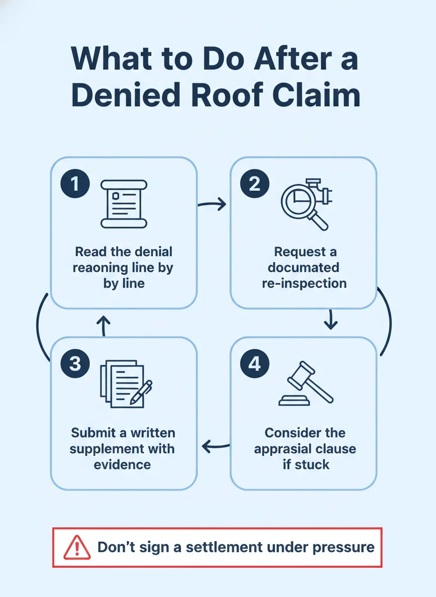 What to Do After a Denied Roof Claim