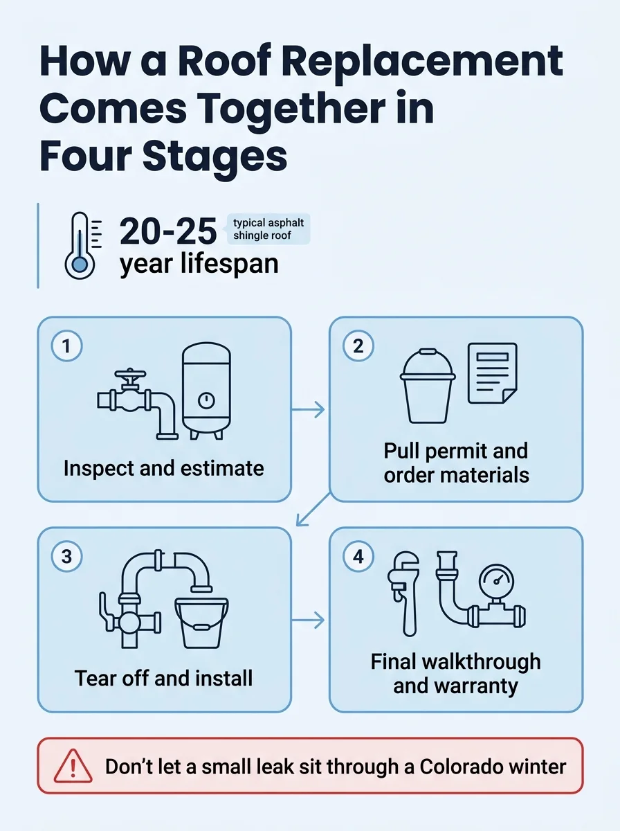 How a Roof Replacement Comes Together in Four Stages