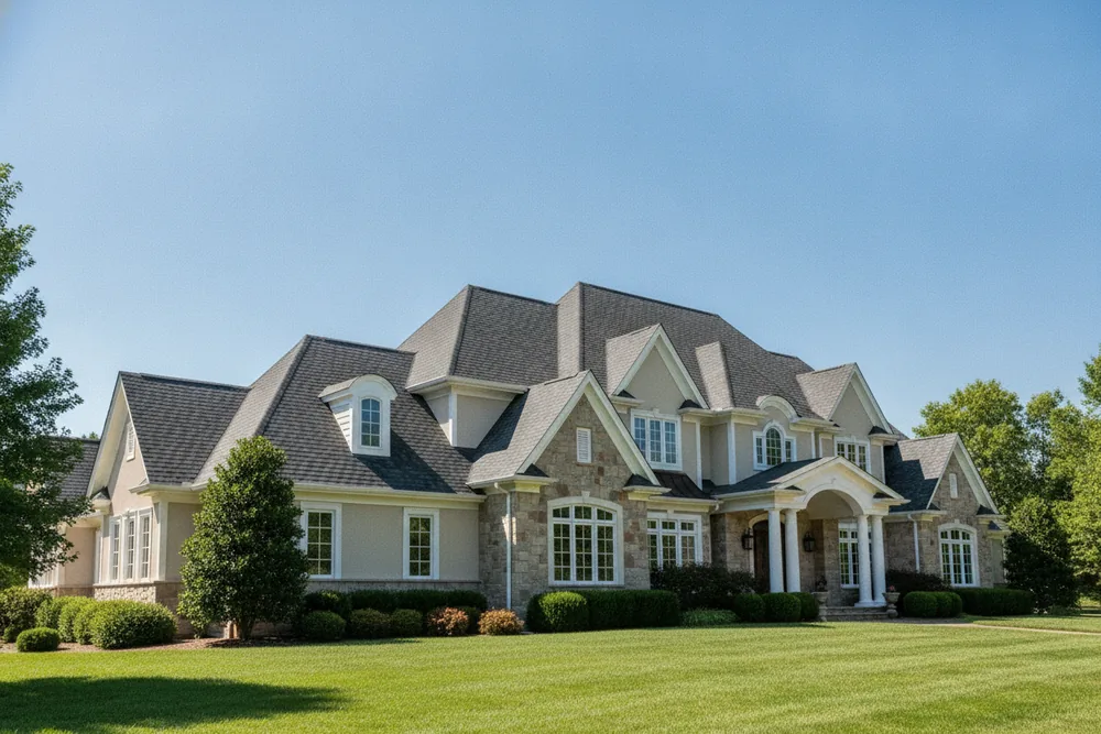 Roofline against a clear sky