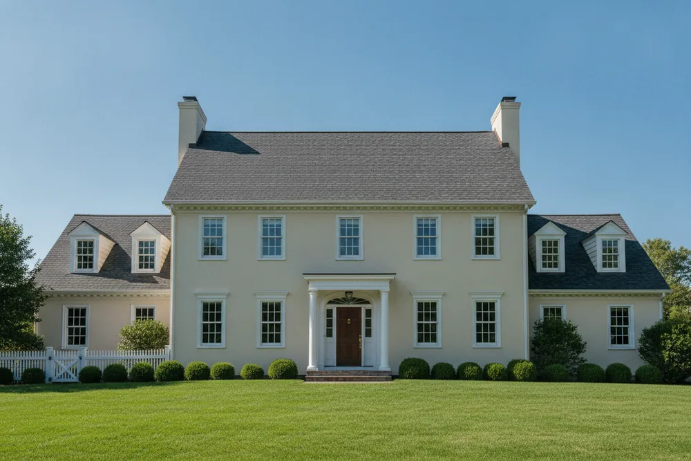 New shingle roof on a colonial home