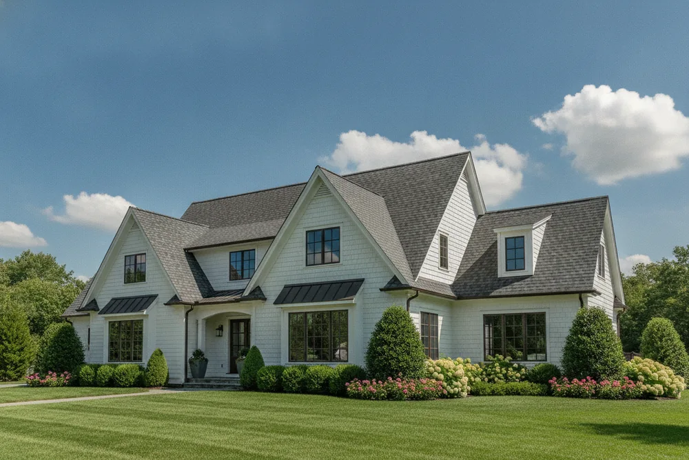 Architectural shingle roof with strong gables