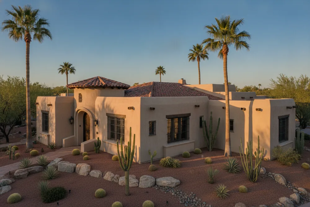Clay tile roof on a southwestern home